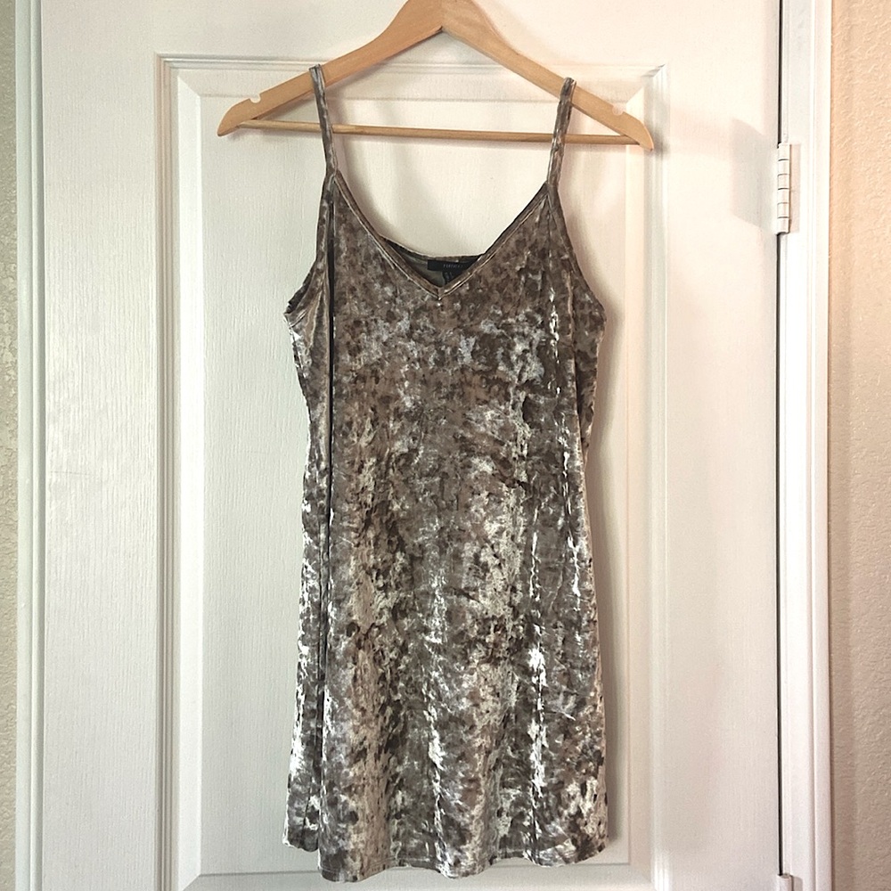 Forever 21 Silver Crushed Velvet Minidress